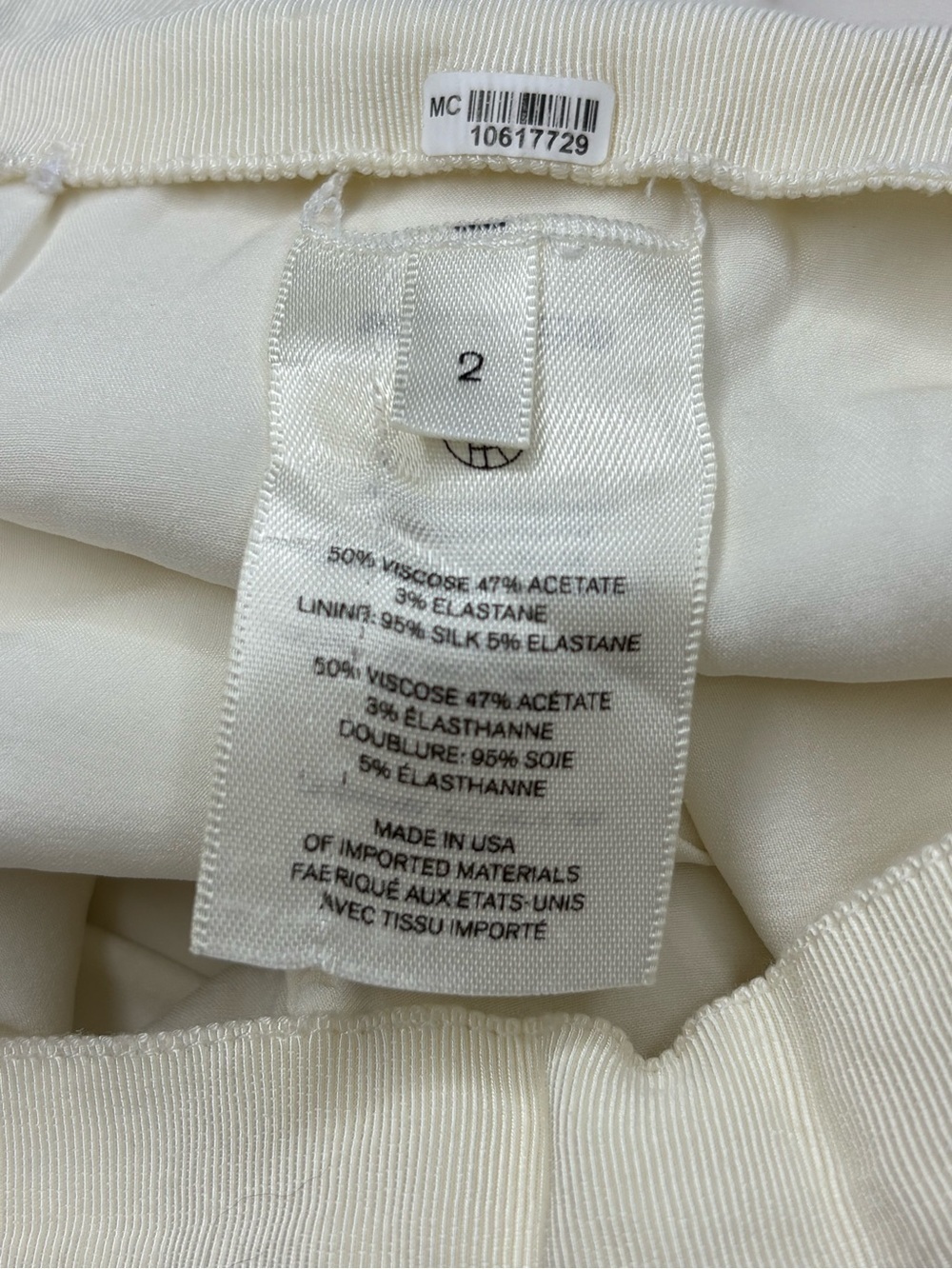 The Row White Cropped Wide Leg Silk Blend Pants Size 2 High Rise Made in USA - Picture 10 of 11
